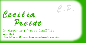 cecilia preidt business card